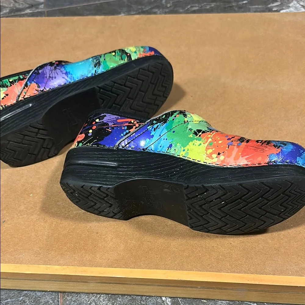 Dansko-Colorful Splatter Clogs - Picture 9 of 12